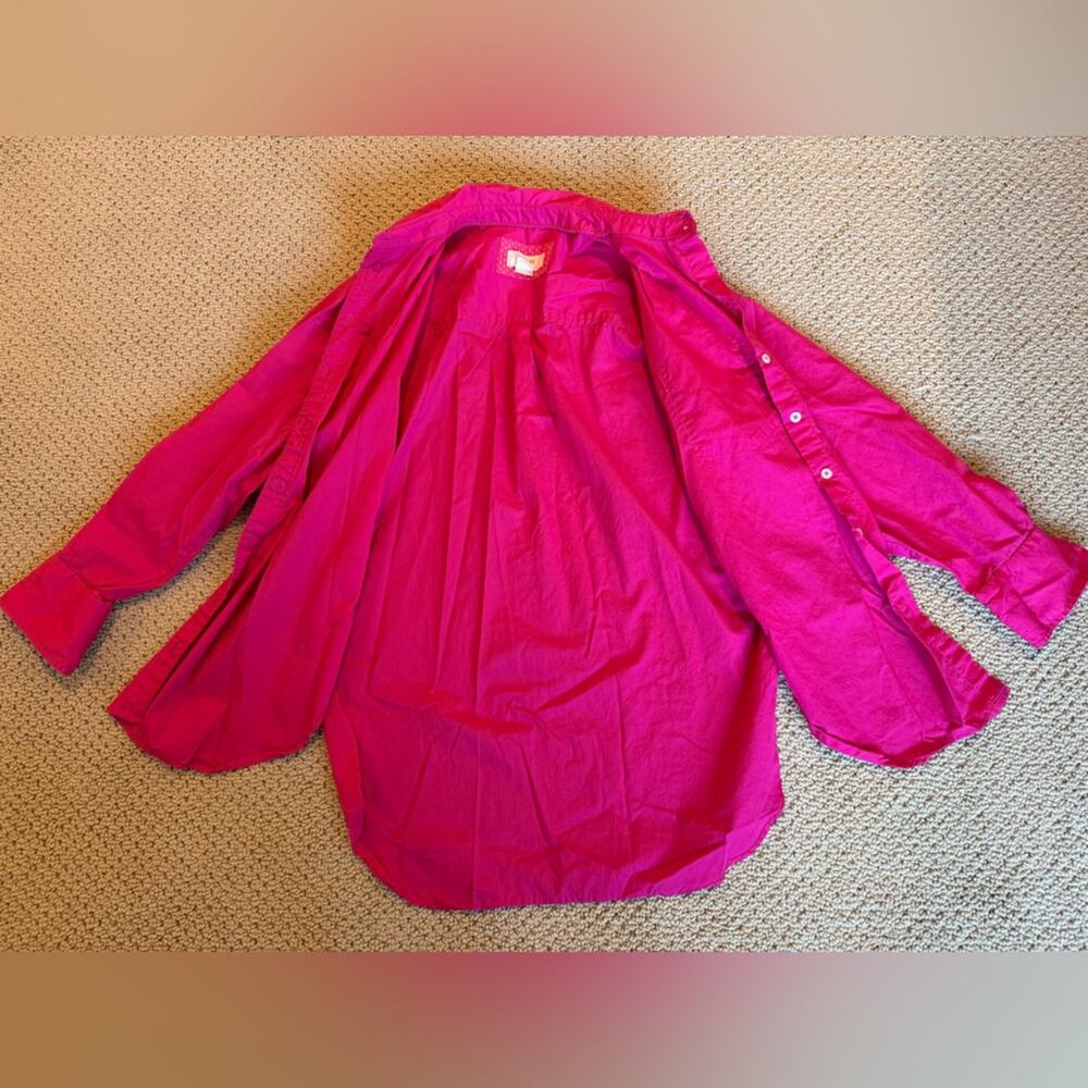Maeve by Anthropologie Button Down Hot Pink Longsleeve Size XS Oversized - Picture 4 of 9